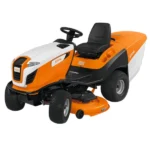 Tracteur de pelouse STIHL RT 6127.1 ZL**Fiche technique**  * Modèle : STIHL RT 6127.1 ZL * Type : tracteur de pelouse professionnel * Surface conseillée : jusqu’à 10 000 m² * Motorisation : STIHL EVC 8000 bicylindre 4 temps * Cylindrée : 764 cm³ * Puissance : 15,6 kW à 2 600 tr/min * Largeur de coupe : 125 cm (plateau synchronisé) * Système de coupe : lames décalées à 90° pour flux optimisé * Transmission : hydrostatique à pédale unique * Hauteur de coupe : 30 à 100 mm (réglage centralisé) * Bac de ramassage : 350 L avec vidage par poignée sabre depuis le siège * Équipements : écran LCD, régulateur de vitesse (Cruise Control), embrayage de lame électromagnétique, siège à suspension réglable * Pneus : profil gazon à épaulements arrondis * Poids : environ 269 kg  ---  **Avantages**  Le STIHL RT 6127.1 ZL est un tracteur de pelouse haut de gamme conçu pour l’entretien intensif de très grandes surfaces. Son moteur bicylindre puissant garantit une performance constante, même lors de tontes longues ou sur des herbes denses.  Son système de coupe synchronisé avec lames décalées optimise le flux d’herbe vers l’éjection, ce qui améliore la qualité de coupe et réduit les risques de bourrage, même à vitesse élevée. Cette conception permet d’obtenir un résultat propre et homogène sur de vastes terrains.  La transmission hydrostatique à pédale unique assure une conduite fluide et intuitive, tandis que le régulateur de vitesse facilite les longues sessions de tonte en réduisant la fatigue de l’opérateur. Le confort est renforcé par un siège à suspension réglable sans outil.  Le bac de 350 litres, vidable directement depuis le poste de conduite, augmente considérablement la productivité en limitant les interruptions. L’écran LCD permet un suivi précis des paramètres essentiels de la machine pour un contrôle optimal en temps réel. Robuste, performant et ergonomique, ce modèle est conçu pour les utilisateurs exigeants et les environnements professionnels. – Image 2