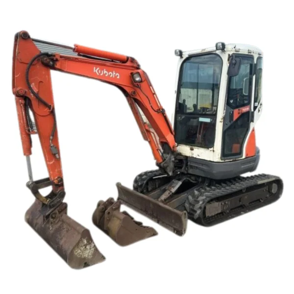 KUBOTA-U25-3-2-600x6001 Mini Pelle KUBOTA U25-3 – 2,6T – Occasion 2008 – 3600h + BRH + 2 Godets – Image 1